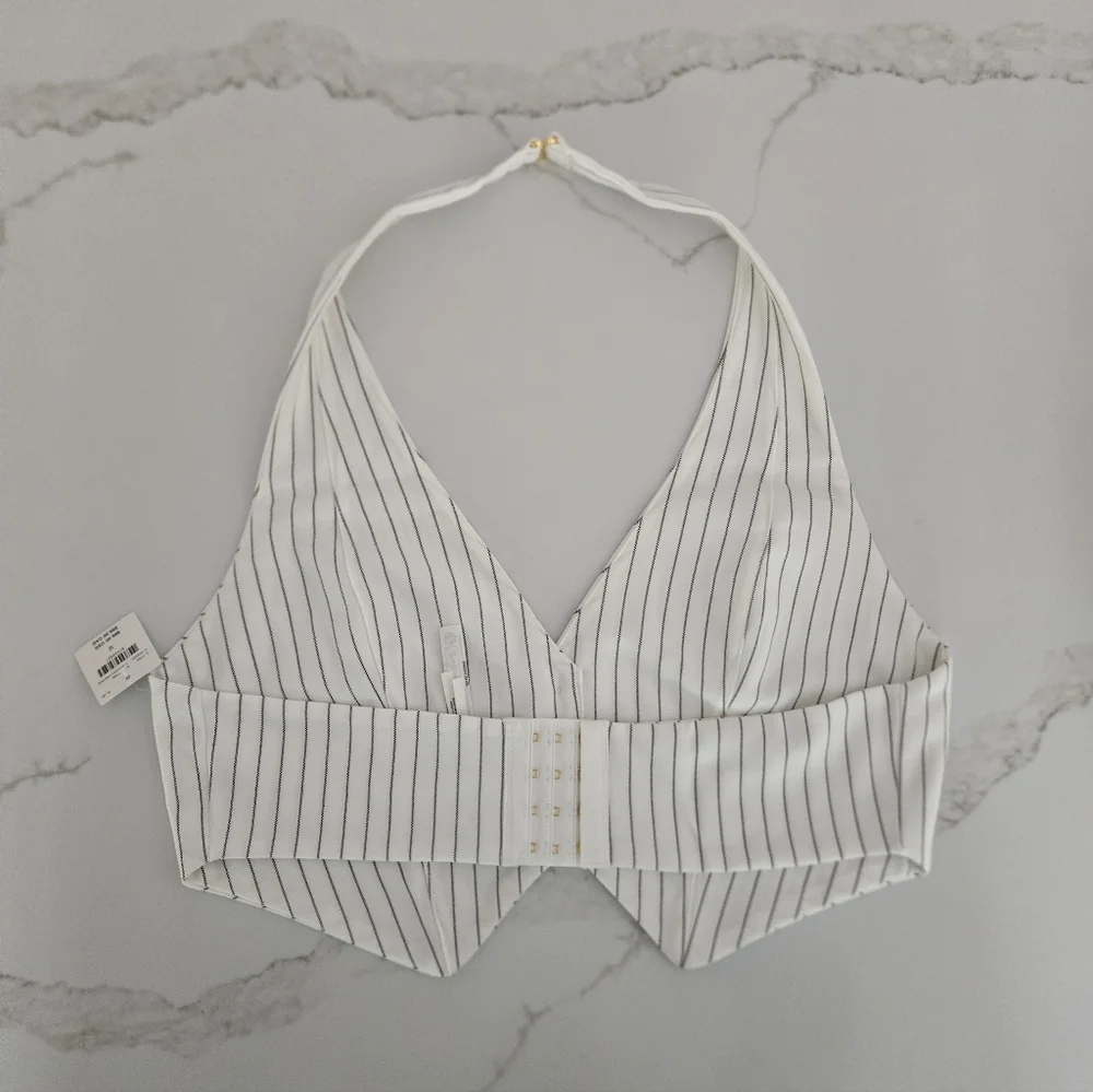 NWT  Anthropologie Pinstripe Halter Vest